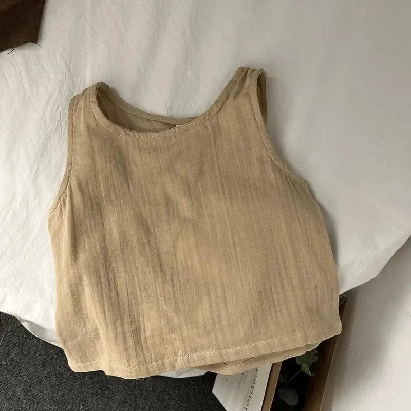 Linen Sleeveless Shirt