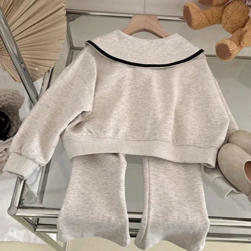 Girls Collar Sweats Set