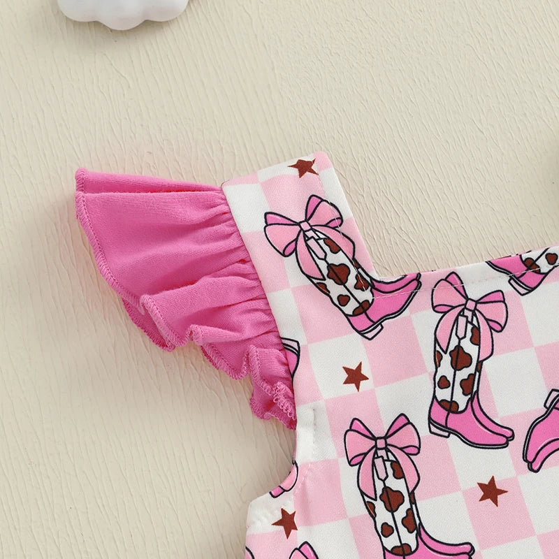 Cowgirl Boots Ruffle Romper