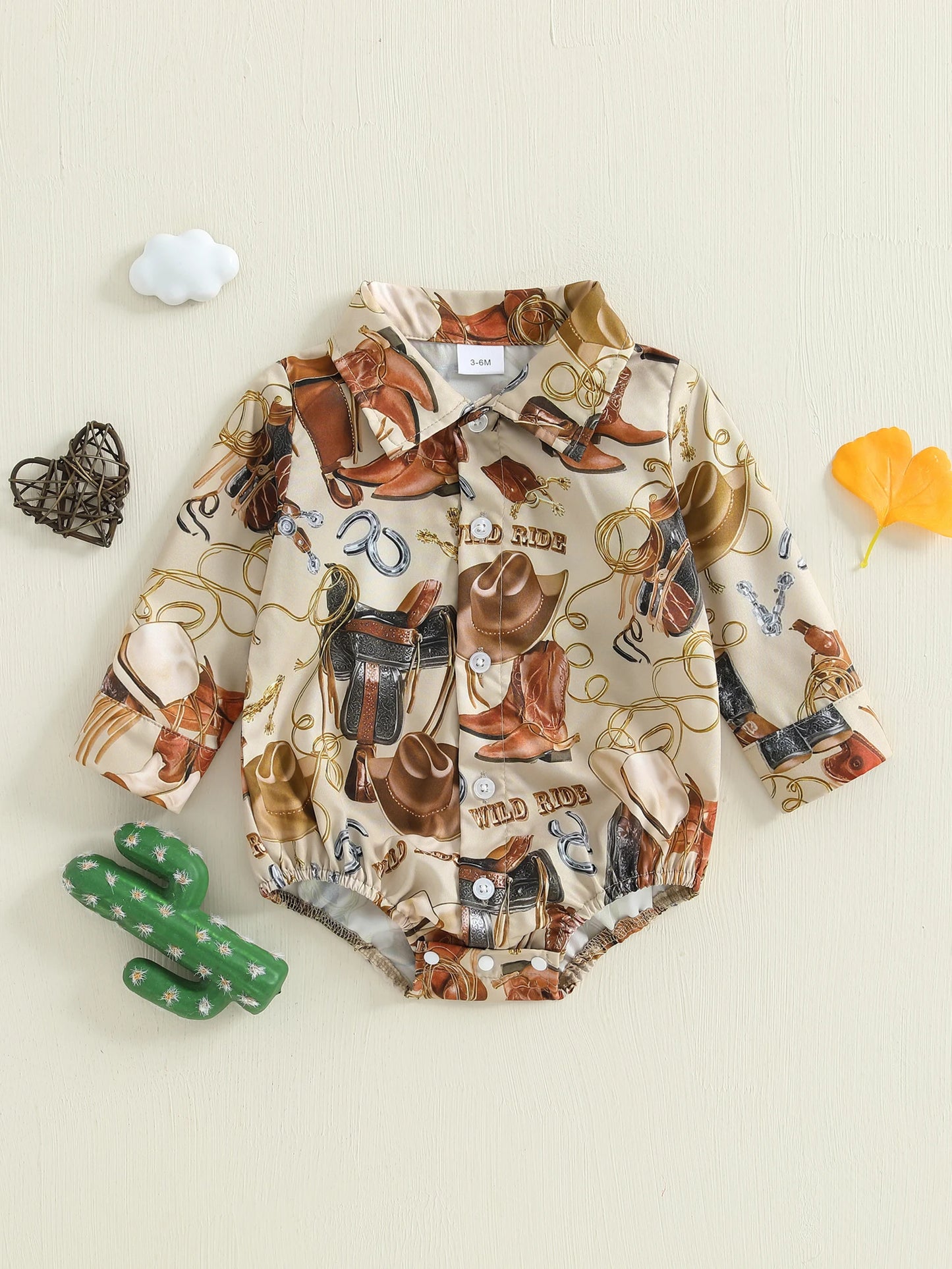 Western Button Down Onesie