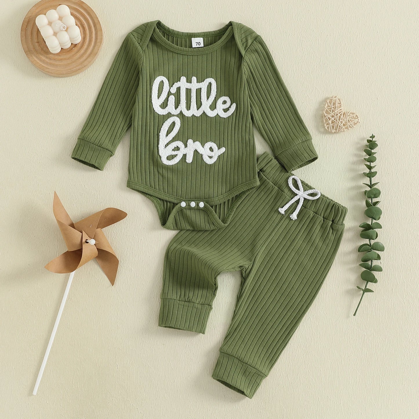 Boy's Corduroy 'Little Bro' Sweatsuit