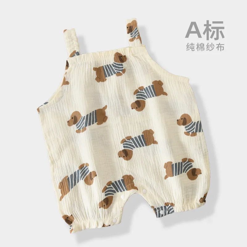 Gauze Overall Romper