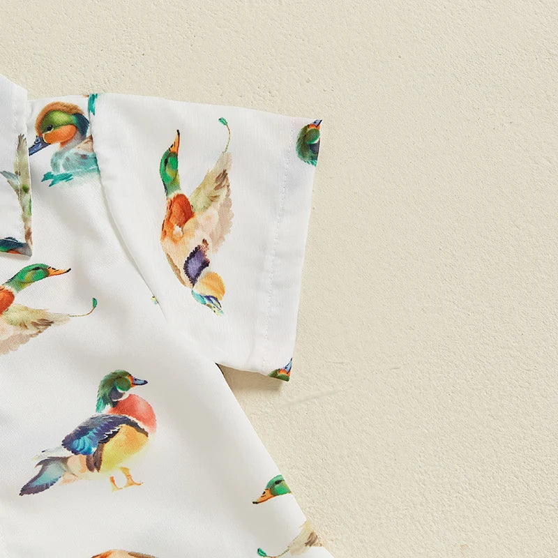Mallard Button Up + Shorts