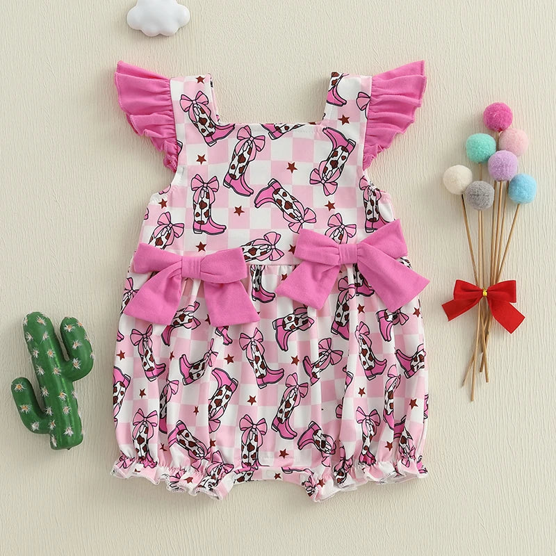 Cowgirl Boots Ruffle Romper
