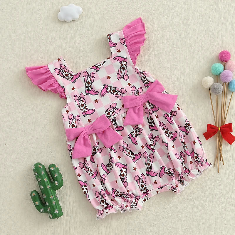 Cowgirl Boots Ruffle Romper