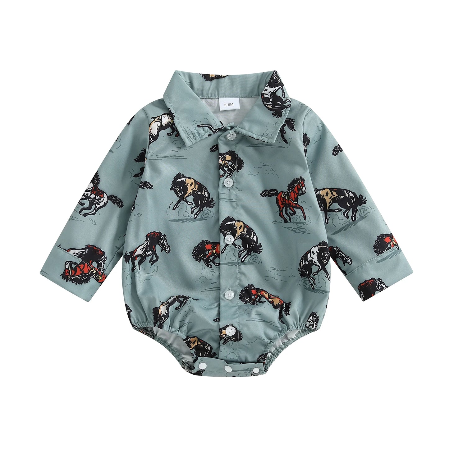 Western Button Down Onesie