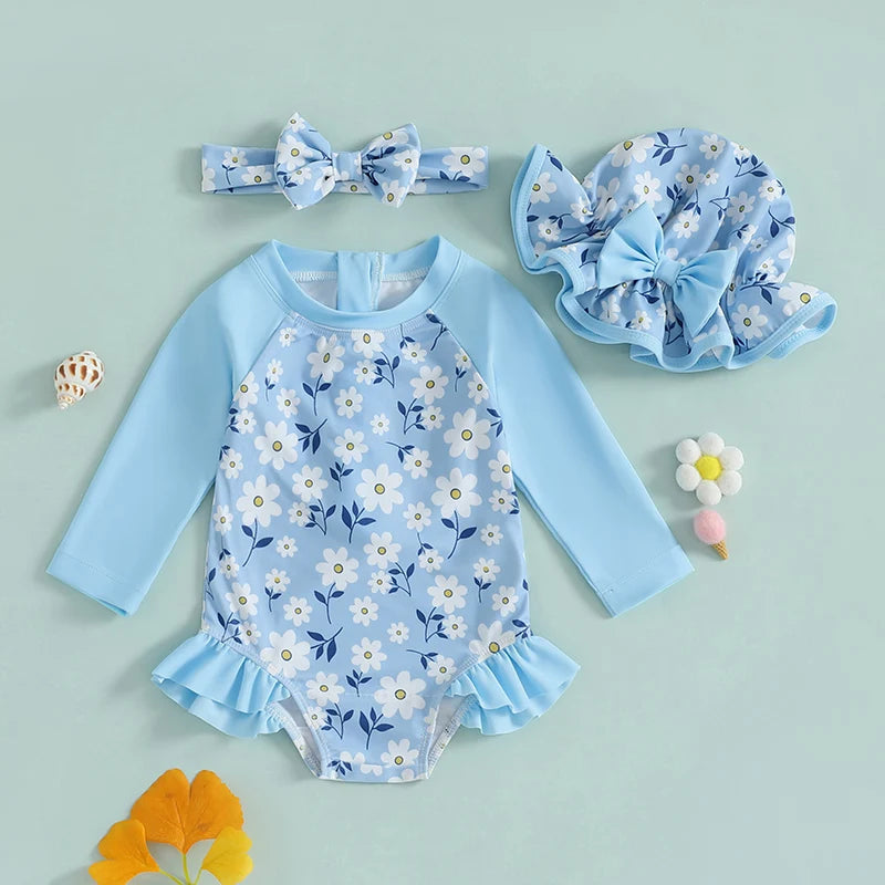 Floral + Ruffle Rash Guard
