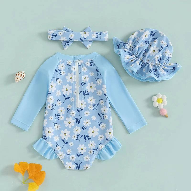 Floral + Ruffle Rash Guard