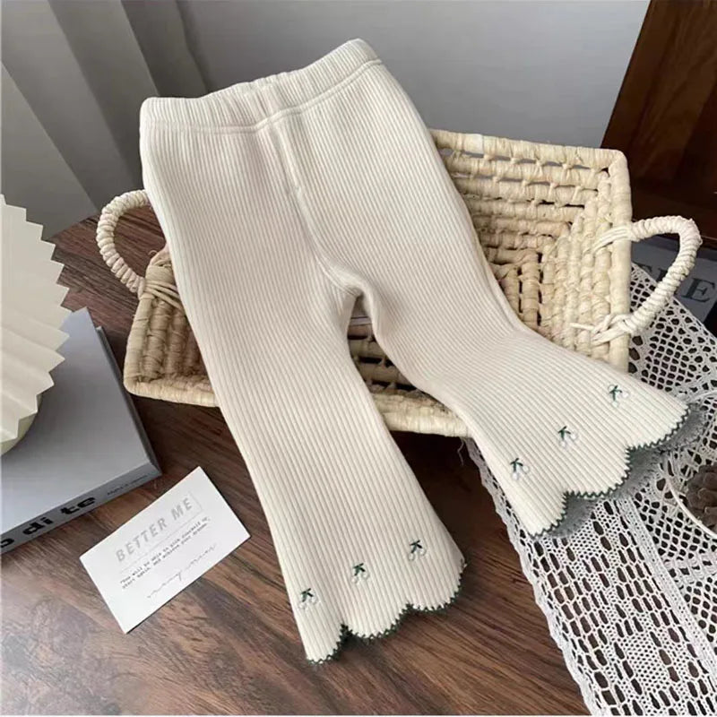 Embroidered Flare Leggings