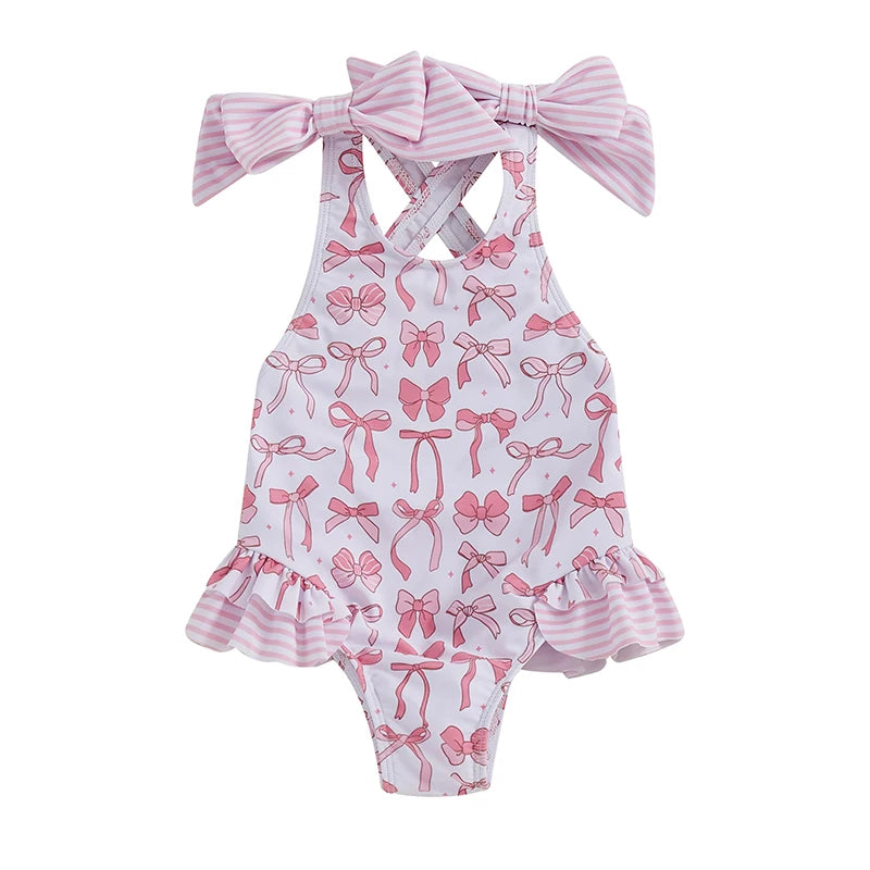 Swimsuit with Bows and Ruffles