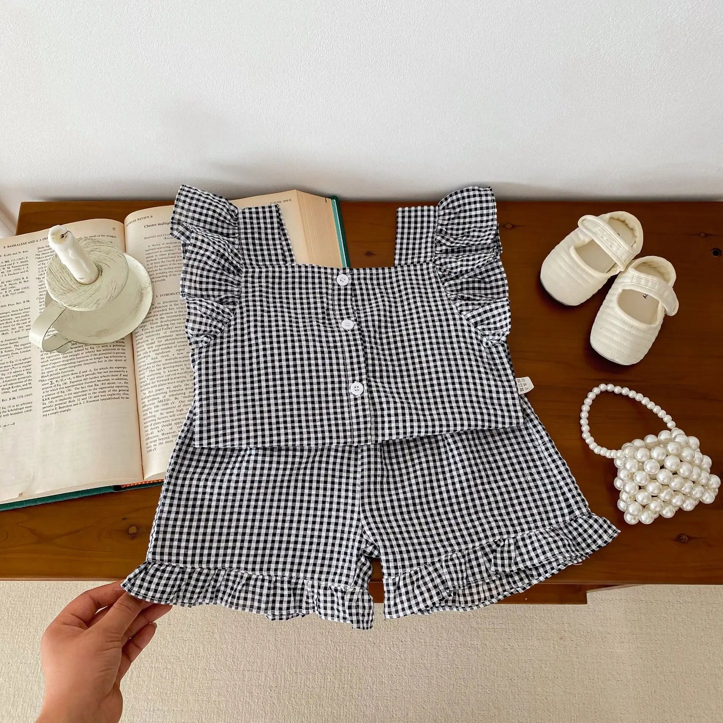 Plaid Short Sleeve Top + Short