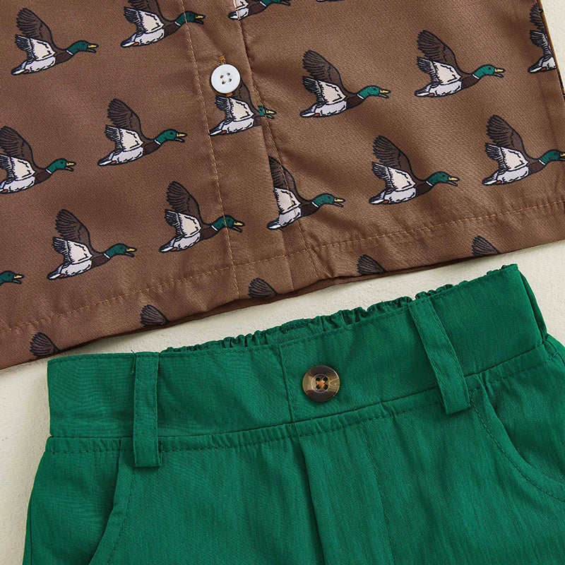 Mallard Print Shirt + Shorts