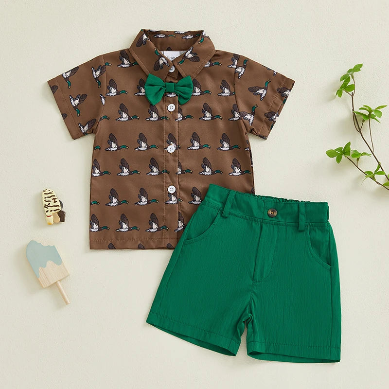 Mallard Print Shirt + Shorts