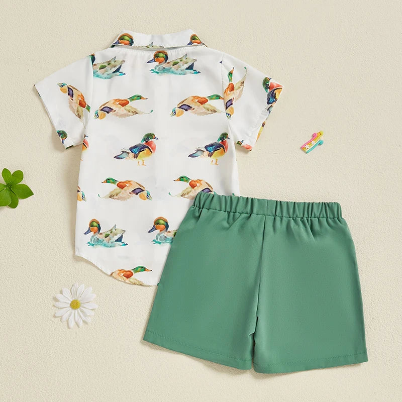 Mallard Button Up + Shorts