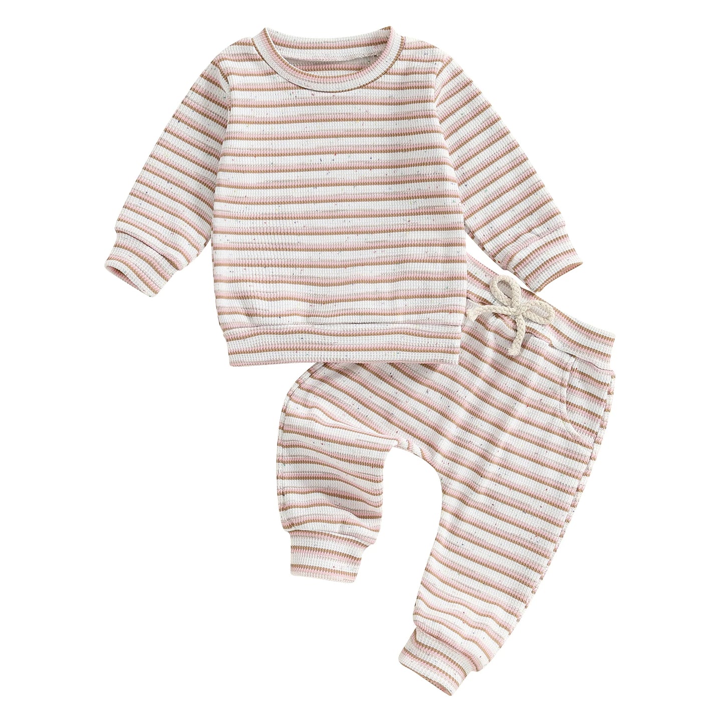 Baby Boy's Waffle-Knit Striped Sweatsuit