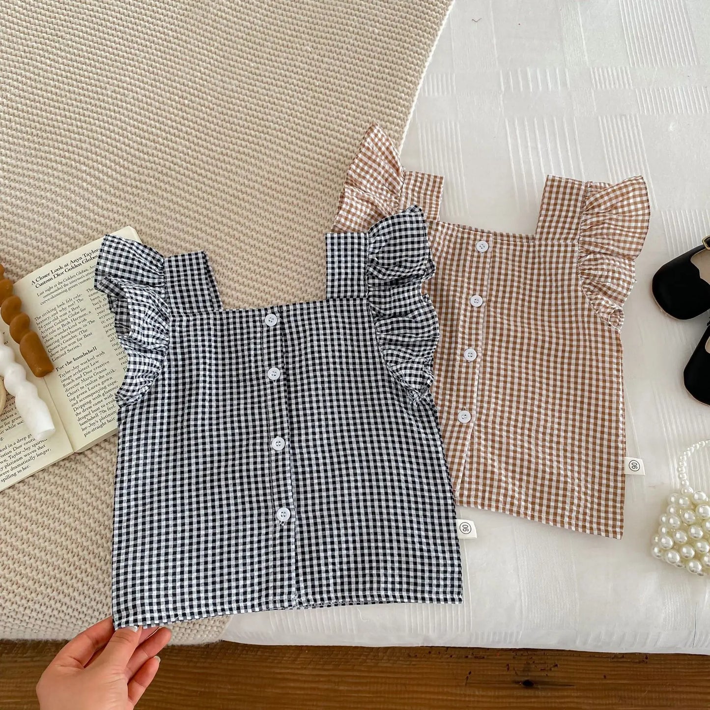 Plaid Short Sleeve Top + Short