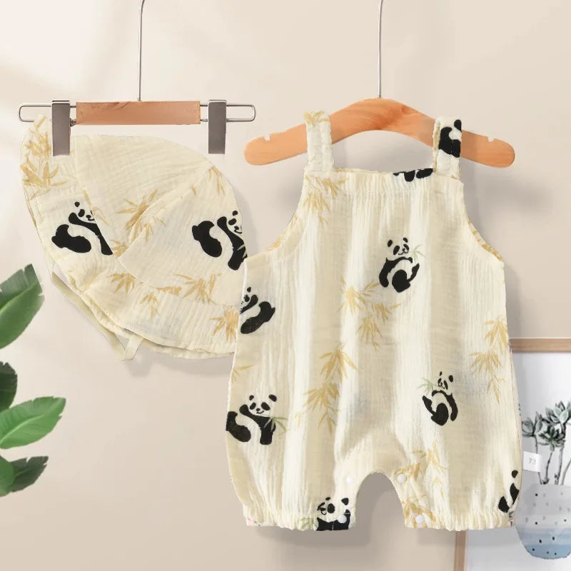Gauze Overall Romper