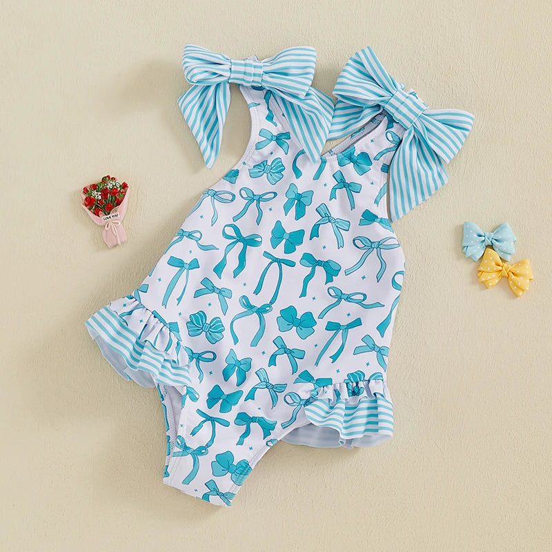 Swimsuit with Bows and Ruffles