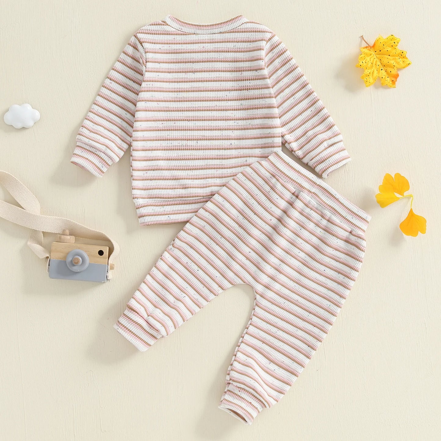Baby Boy's Waffle-Knit Striped Sweatsuit