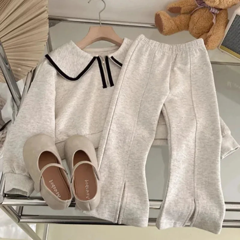 Girls Collar Sweats Set