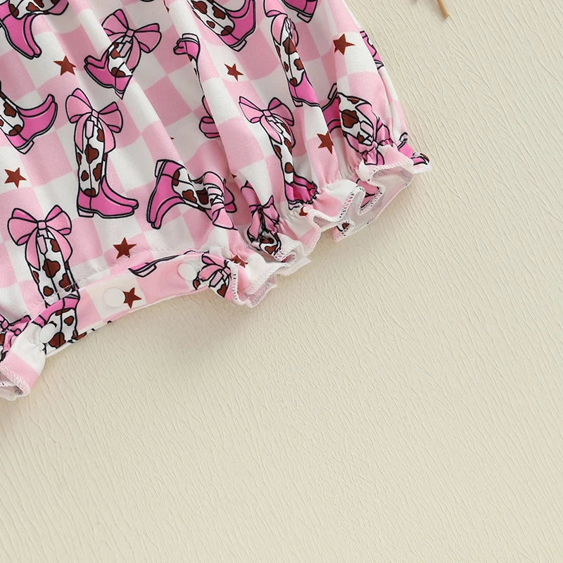Cowgirl Boots Ruffle Romper