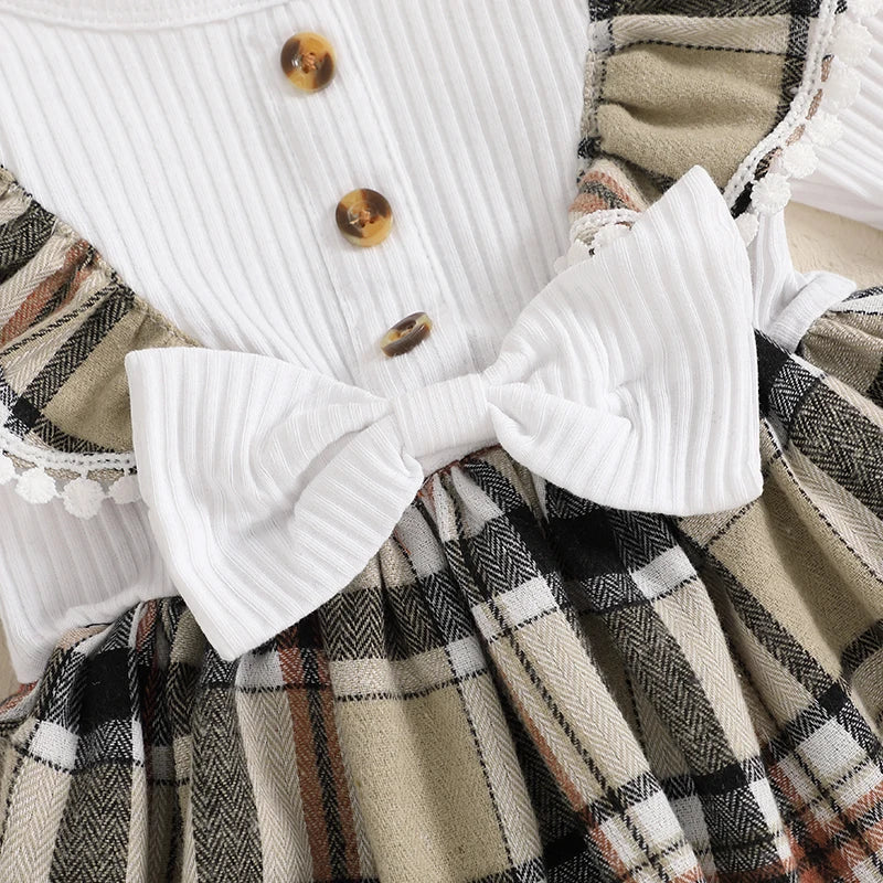Plaid Ruffle Dress + Headband