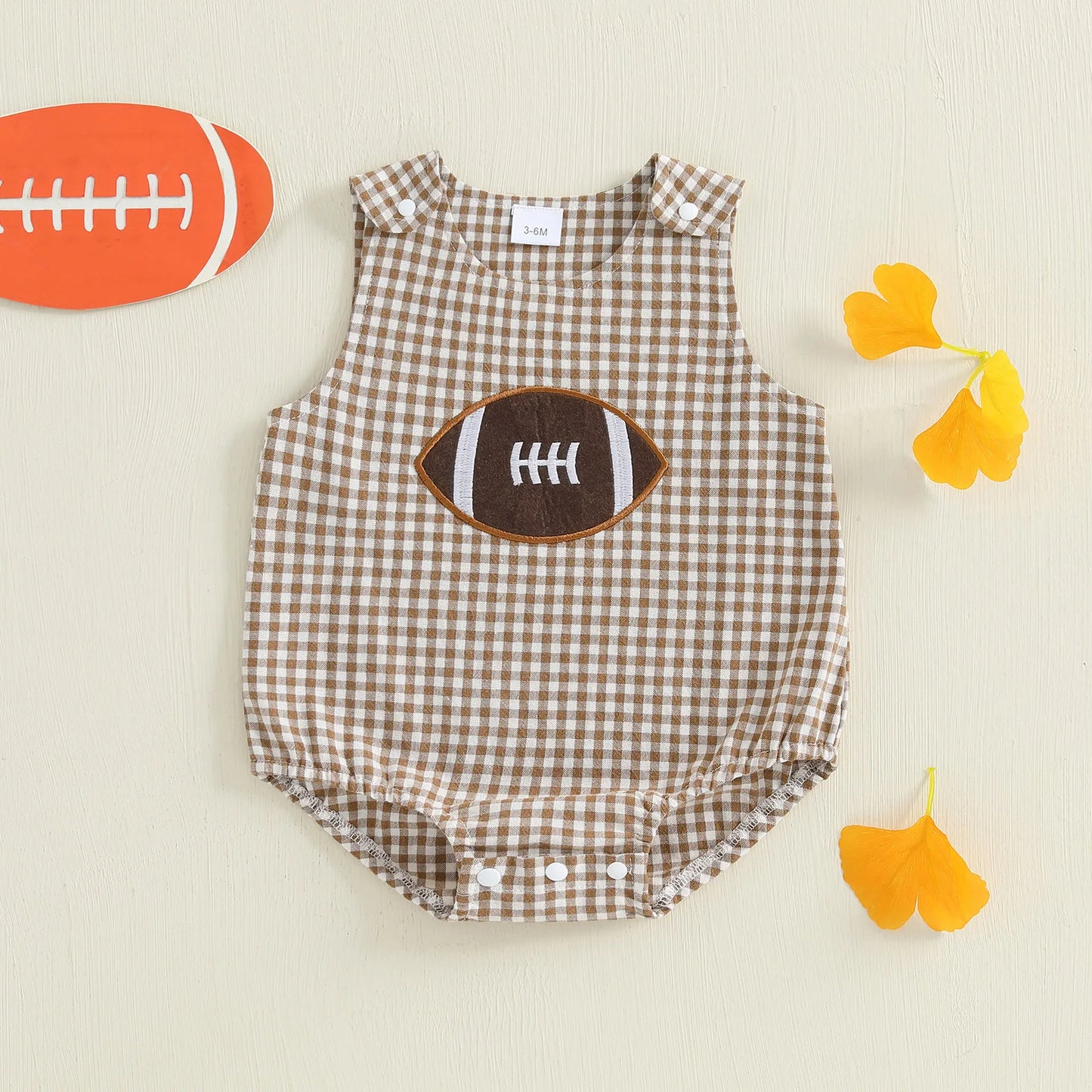 Plaid Football Romper