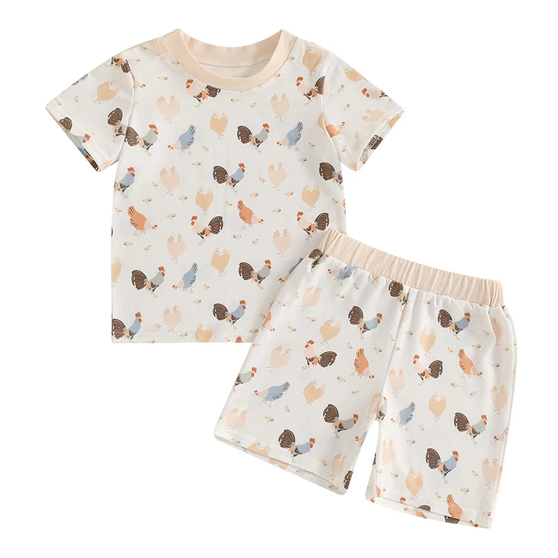 Chicken Print Top + Shorts