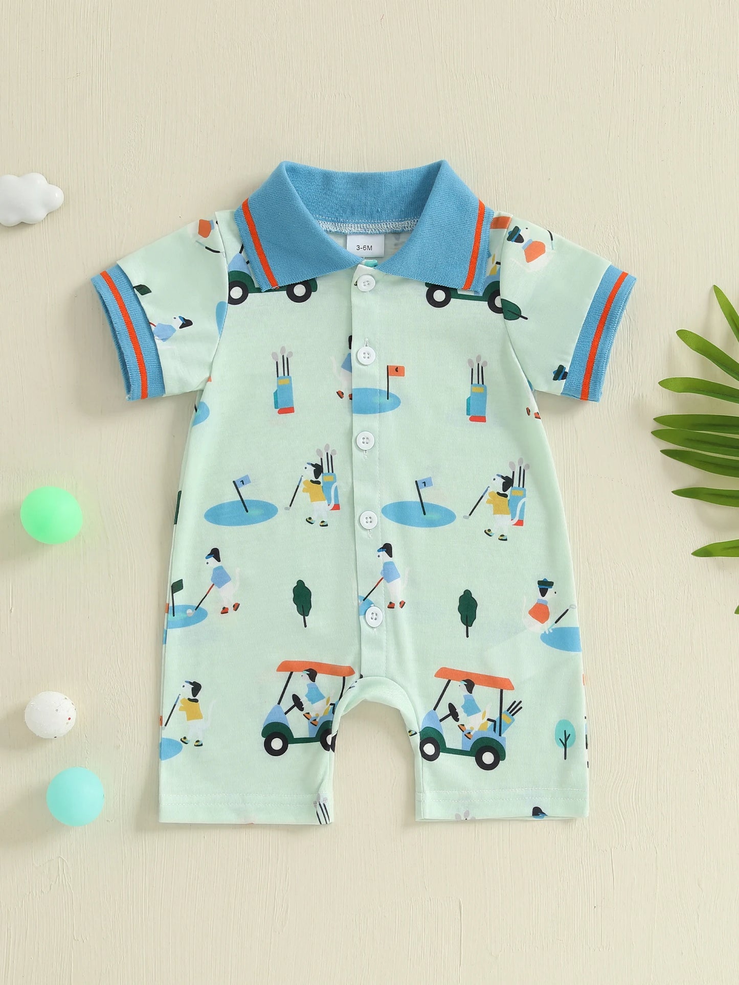 Golf Collared Shorts One Piece