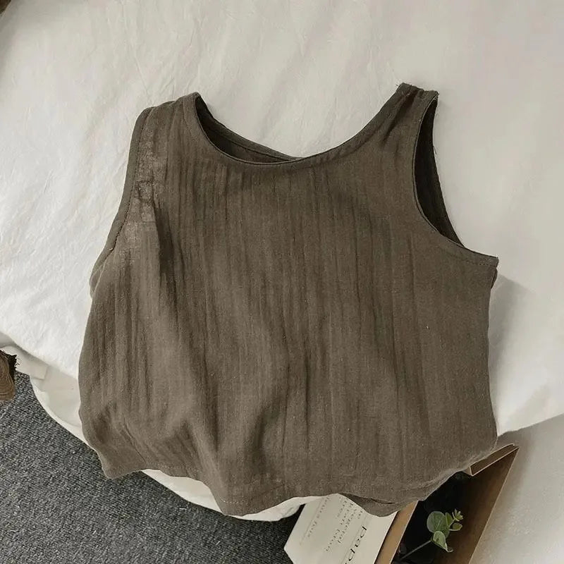 Linen Sleeveless Shirt