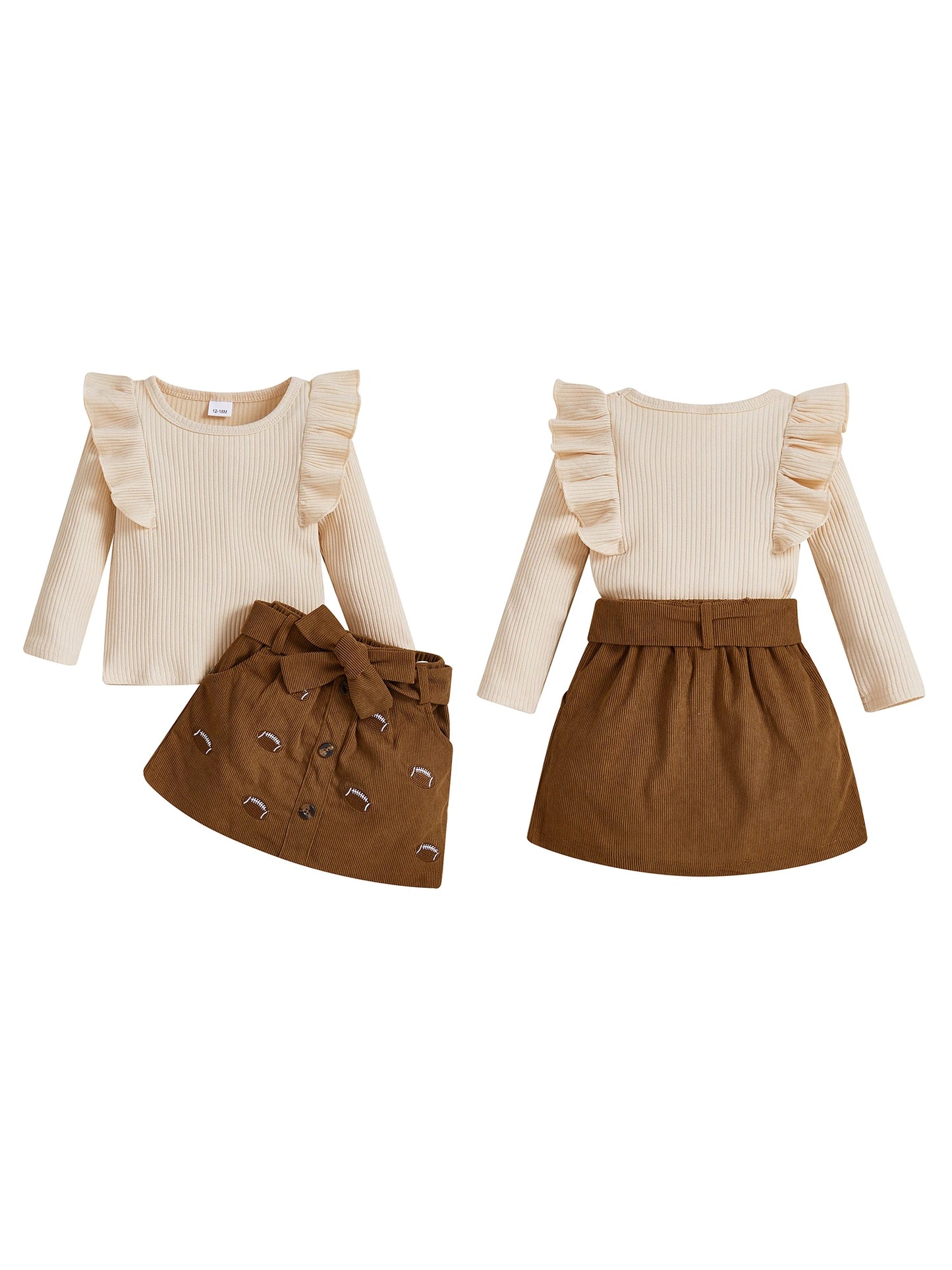 Football Skirt + Ruffle Shirt