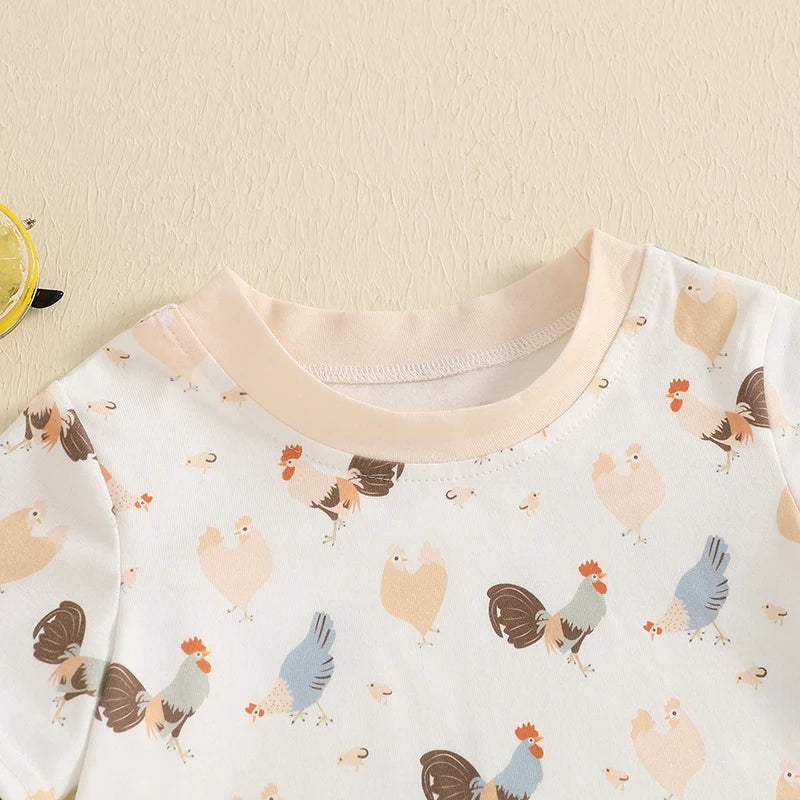 Chicken Print Top + Shorts