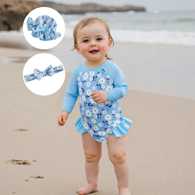 Floral + Ruffle Rash Guard