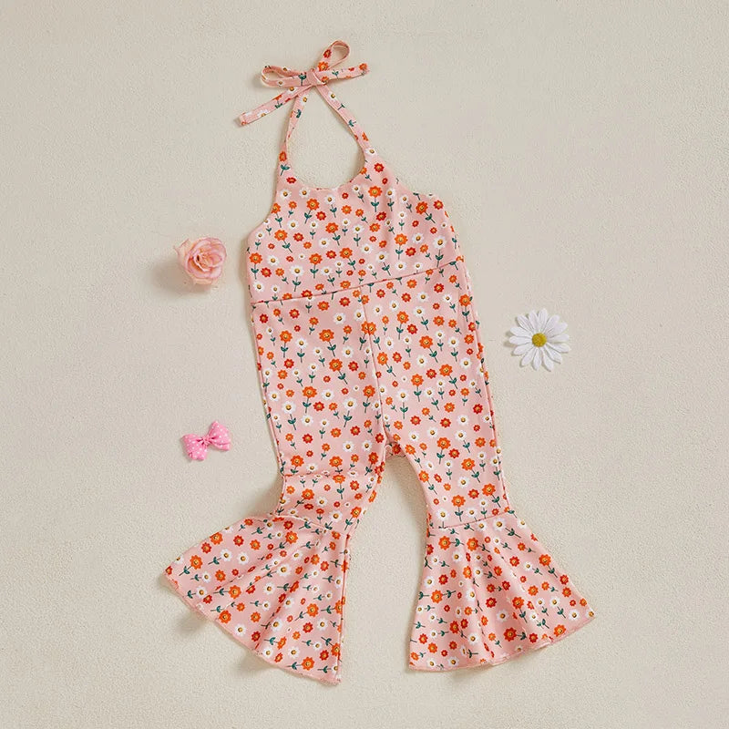 Floral bell bottom jumpsuit