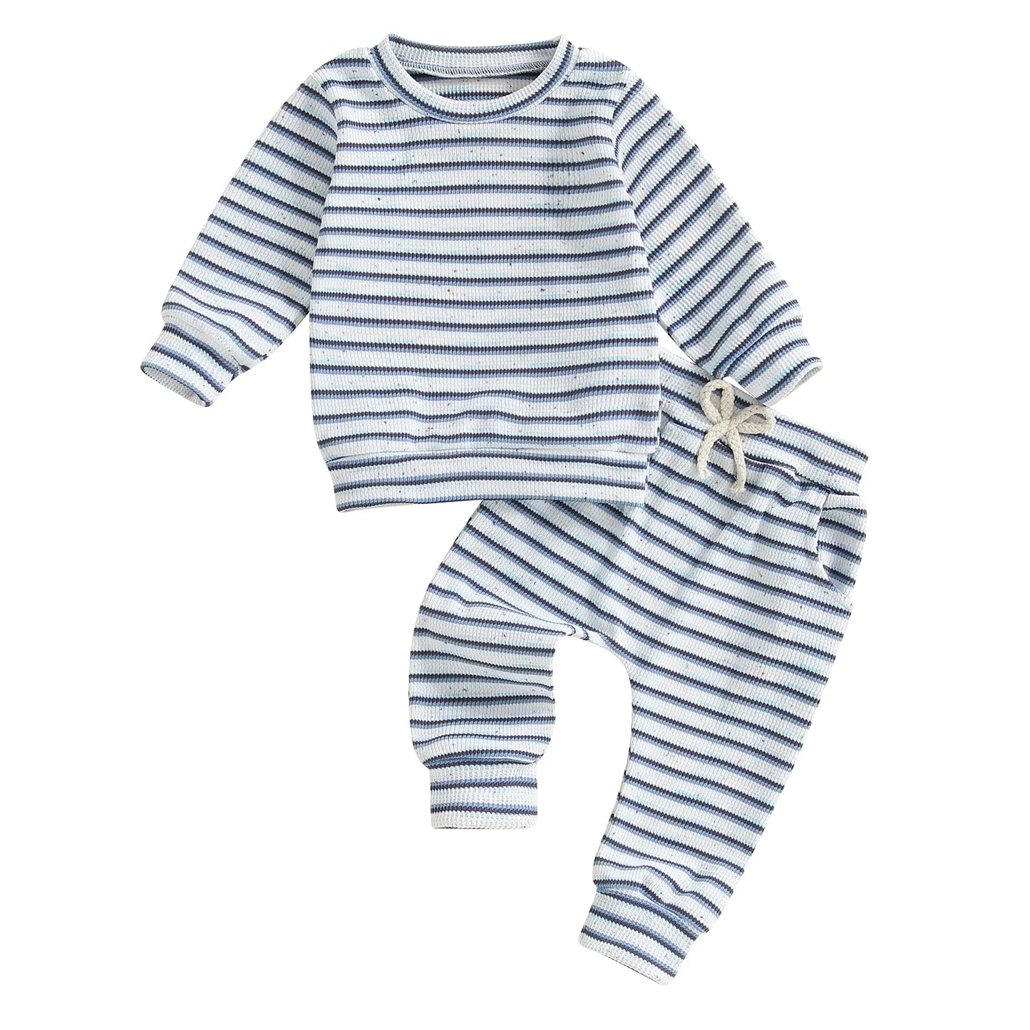Baby Boy's Waffle-Knit Striped Sweatsuit