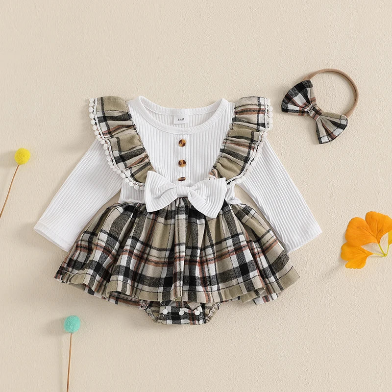 Plaid Ruffle Dress + Headband