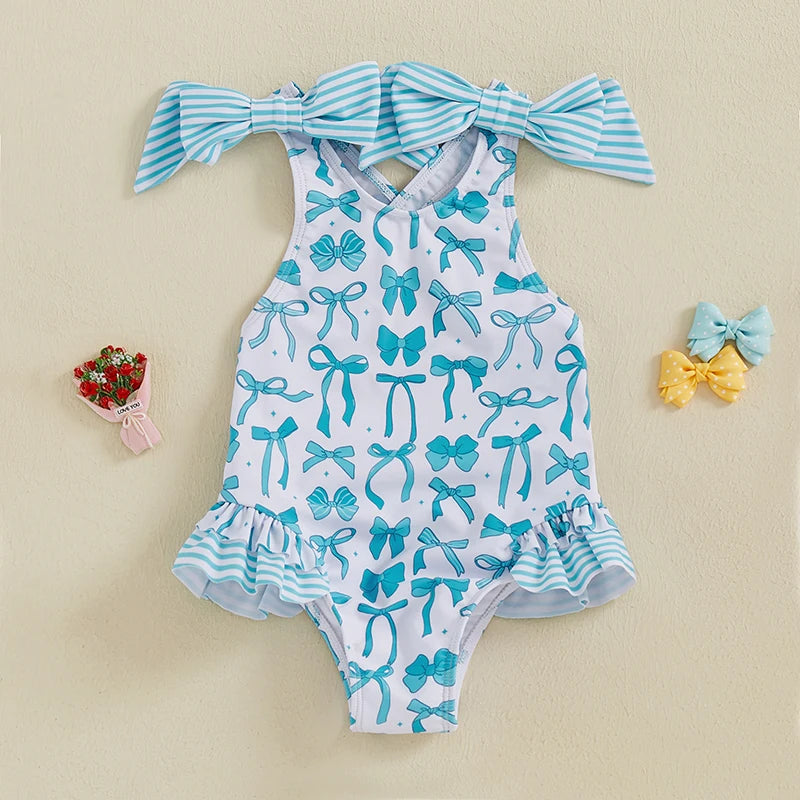 Swimsuit with Bows and Ruffles
