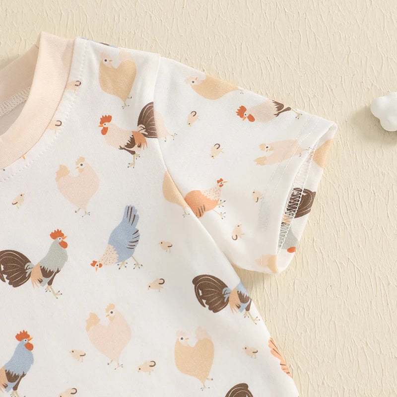 Chicken Print Top + Shorts