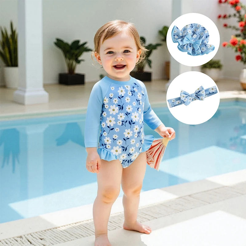 Floral + Ruffle Rash Guard