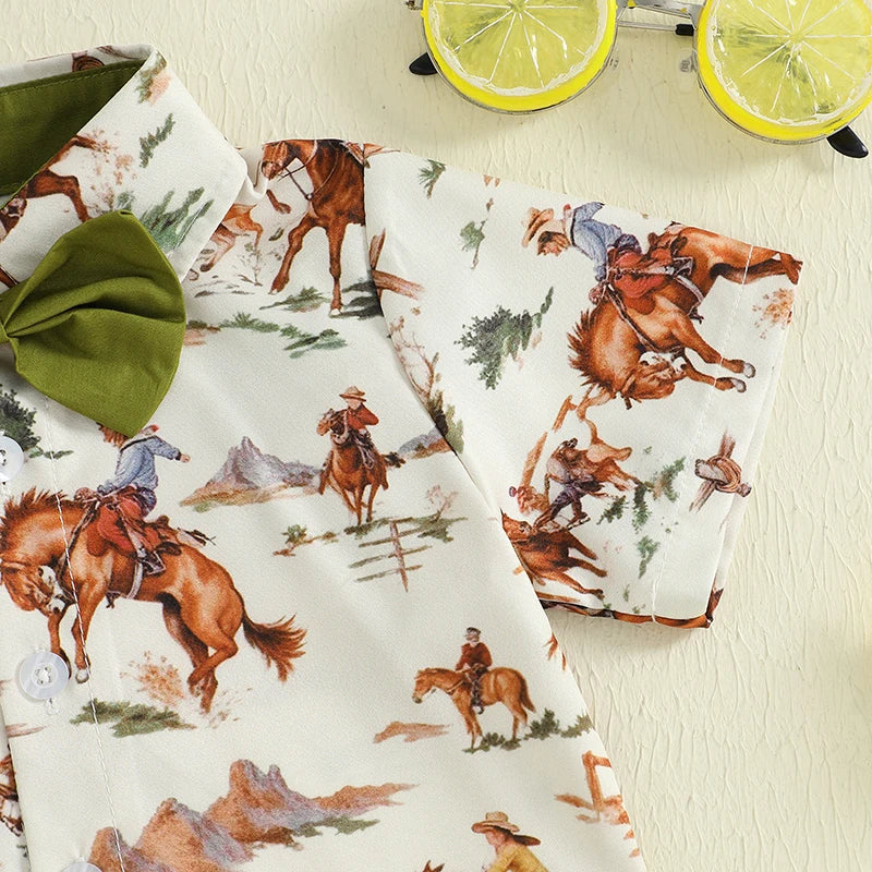 Western Button Up + Shorts