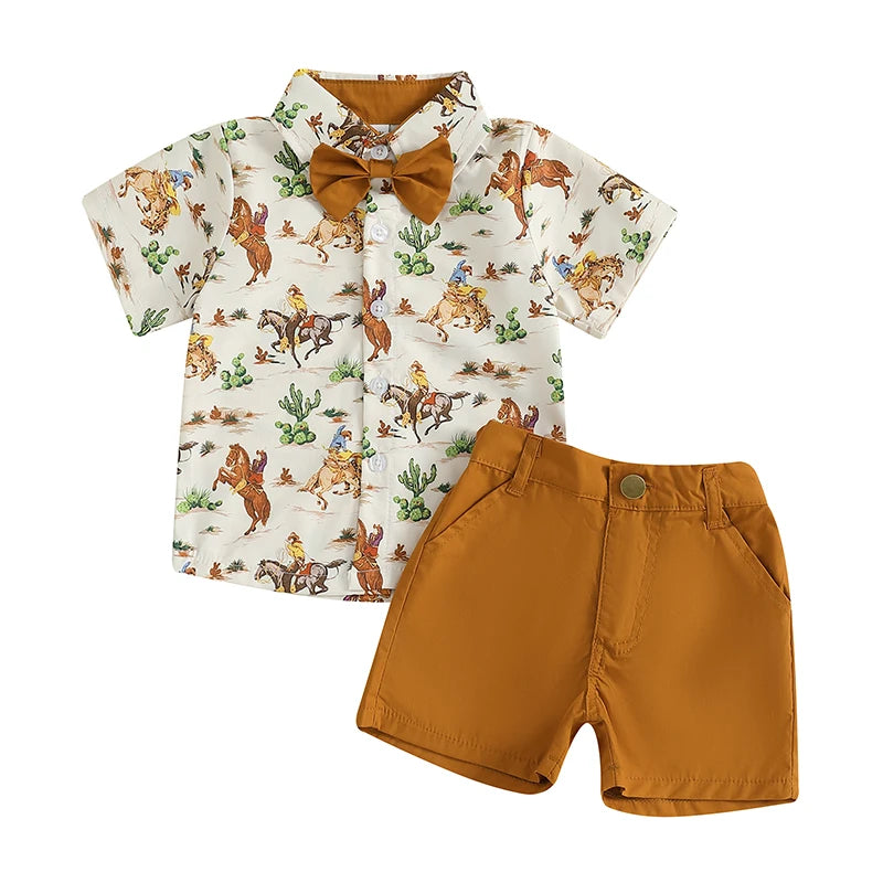 Western Button Up + Shorts