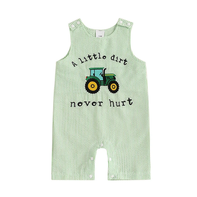 Tractor Embroidery and Stripes