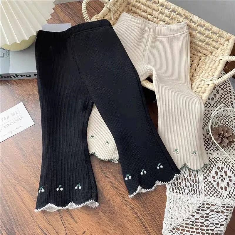 Embroidered Flare Leggings