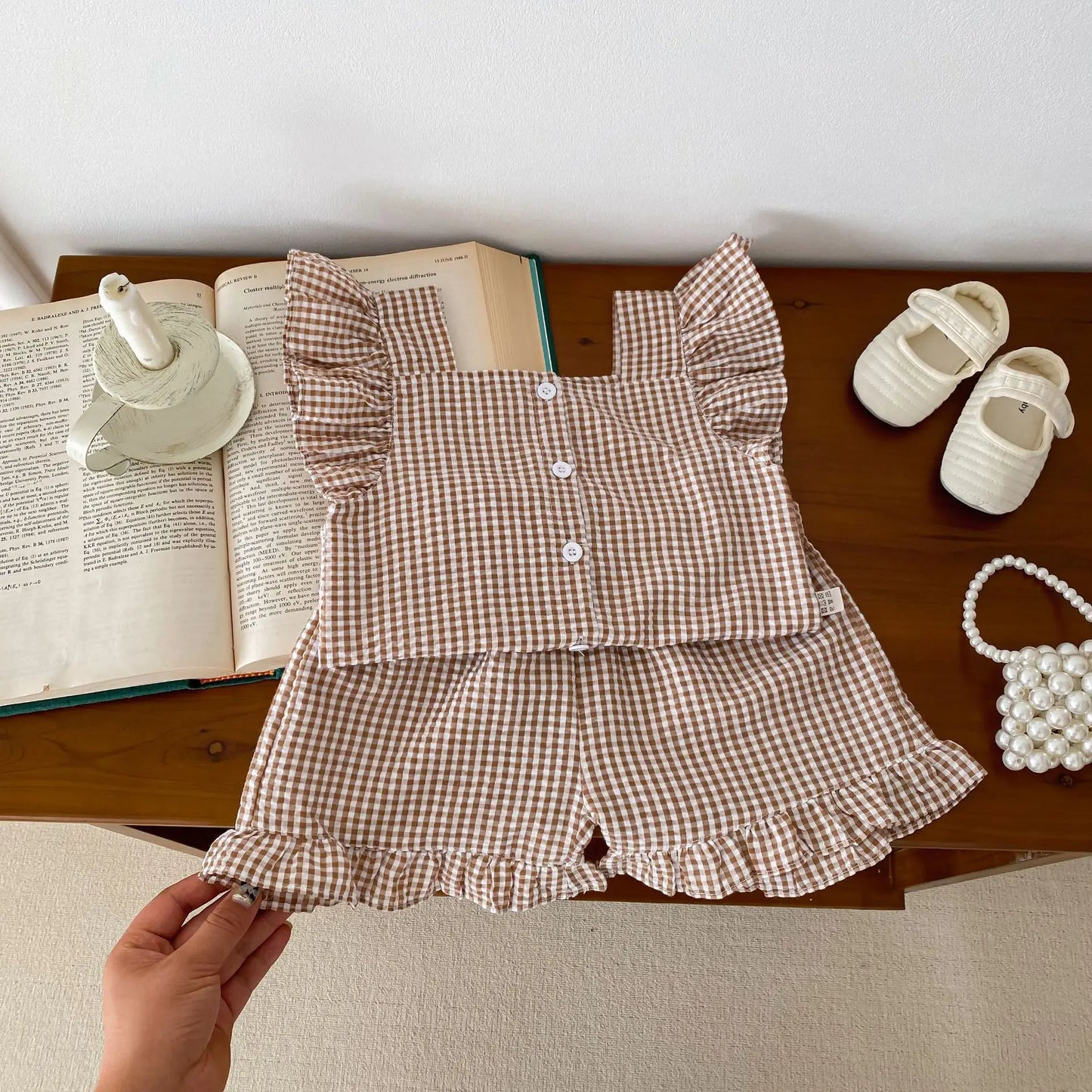 Plaid Short Sleeve Top + Short