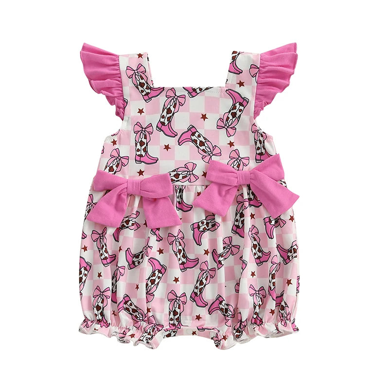Cowgirl Boots Ruffle Romper