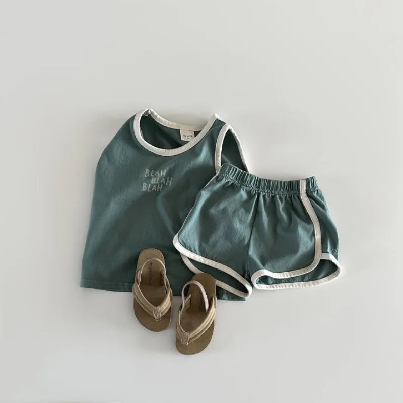 Thin Cotton Sports Vest + Shorts