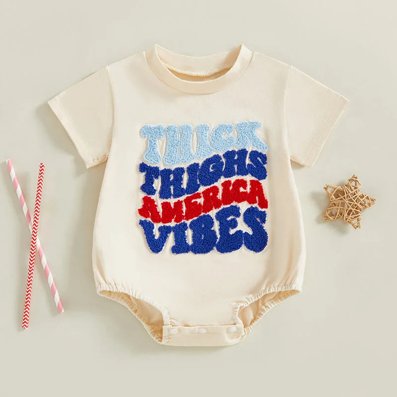 Thick Thighs Patriotic Romper