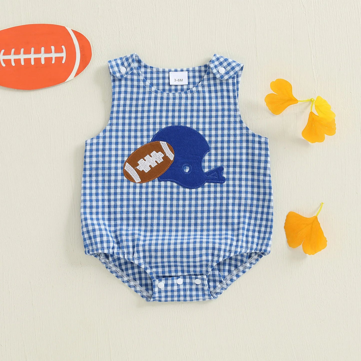 Plaid Football Romper