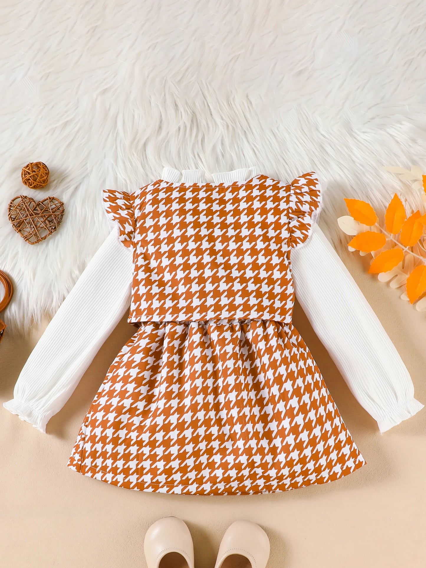Autumn Outfit with Belted Skirt and Vest