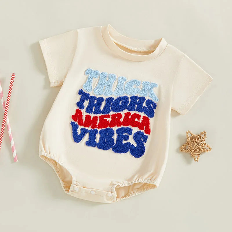 Thick Thighs Patriotic Romper